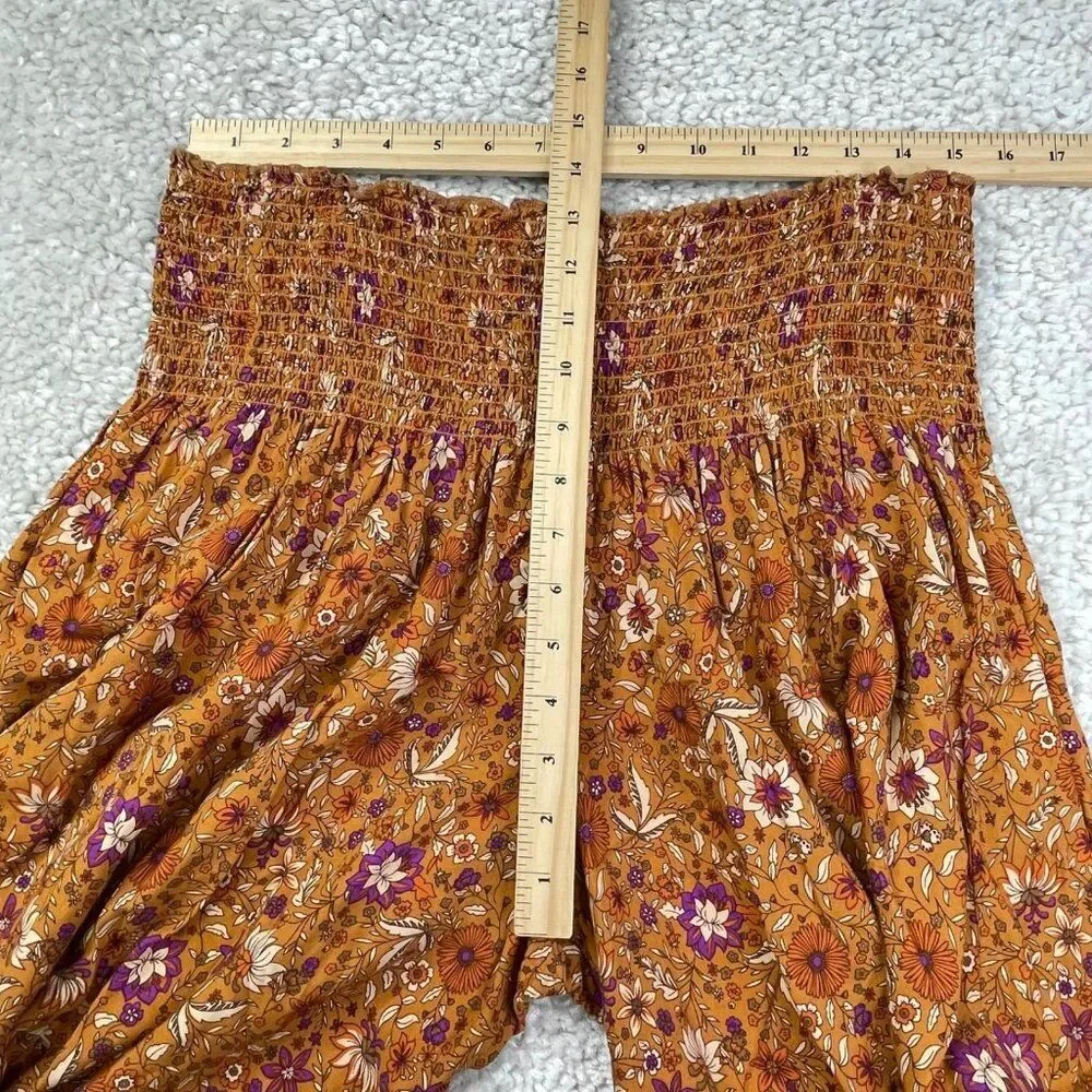 Natural Life Make A Move Palazzo Wide Leg Pants Camel Brown Purple Floral - Picture 6 of 10